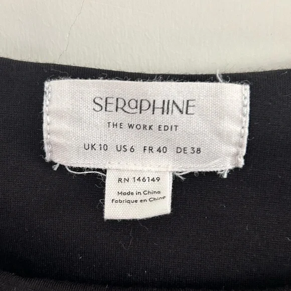 Seraphine maternity Elegant Black Kimono-Style Top size 6 medium work top - Picture 2 of 3